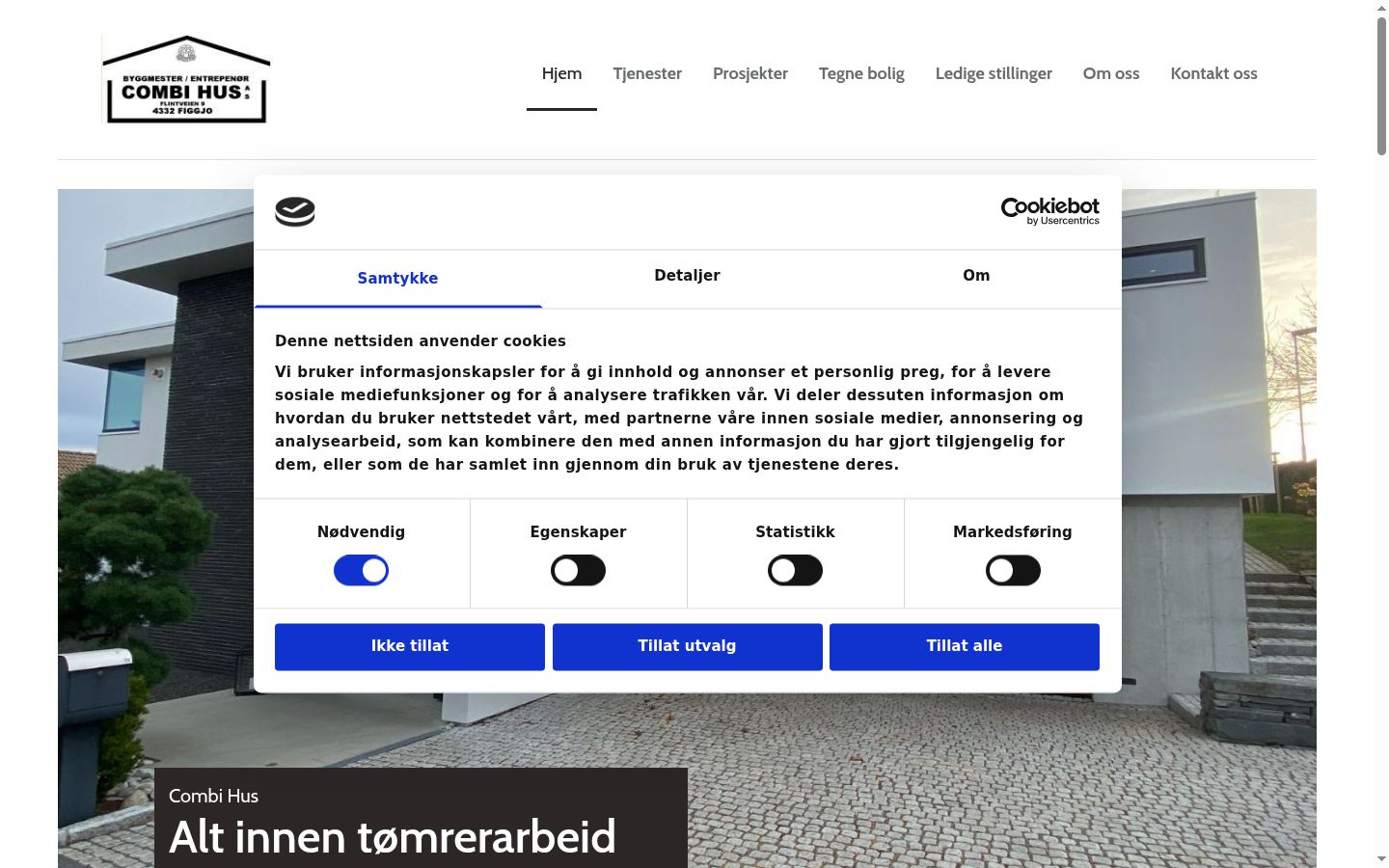 Screenshot of the consent banner shown before any interaction