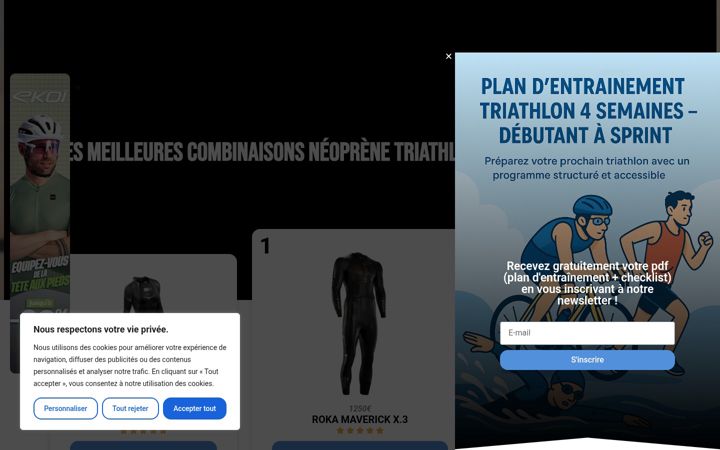 Screenshot di combinaisontriathlon.fr