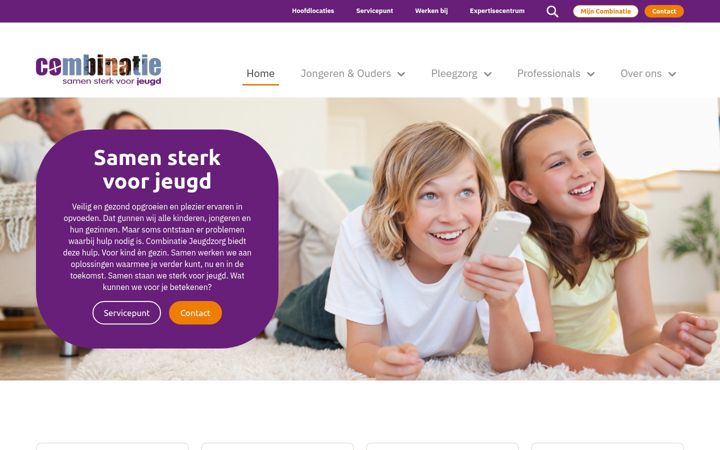 Screenshot of combinatiejeugdzorg.nl