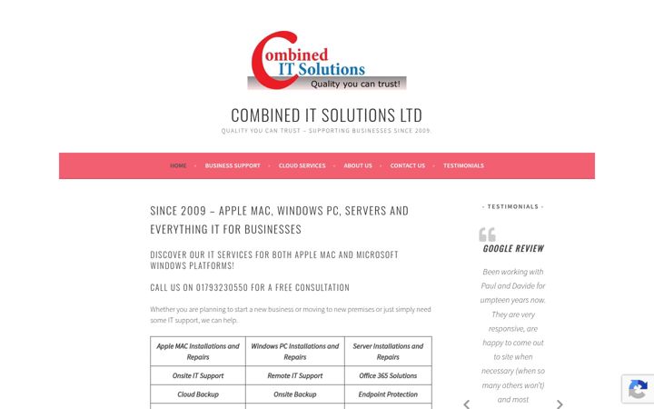 Screenshot of combineditsolutions.co.uk