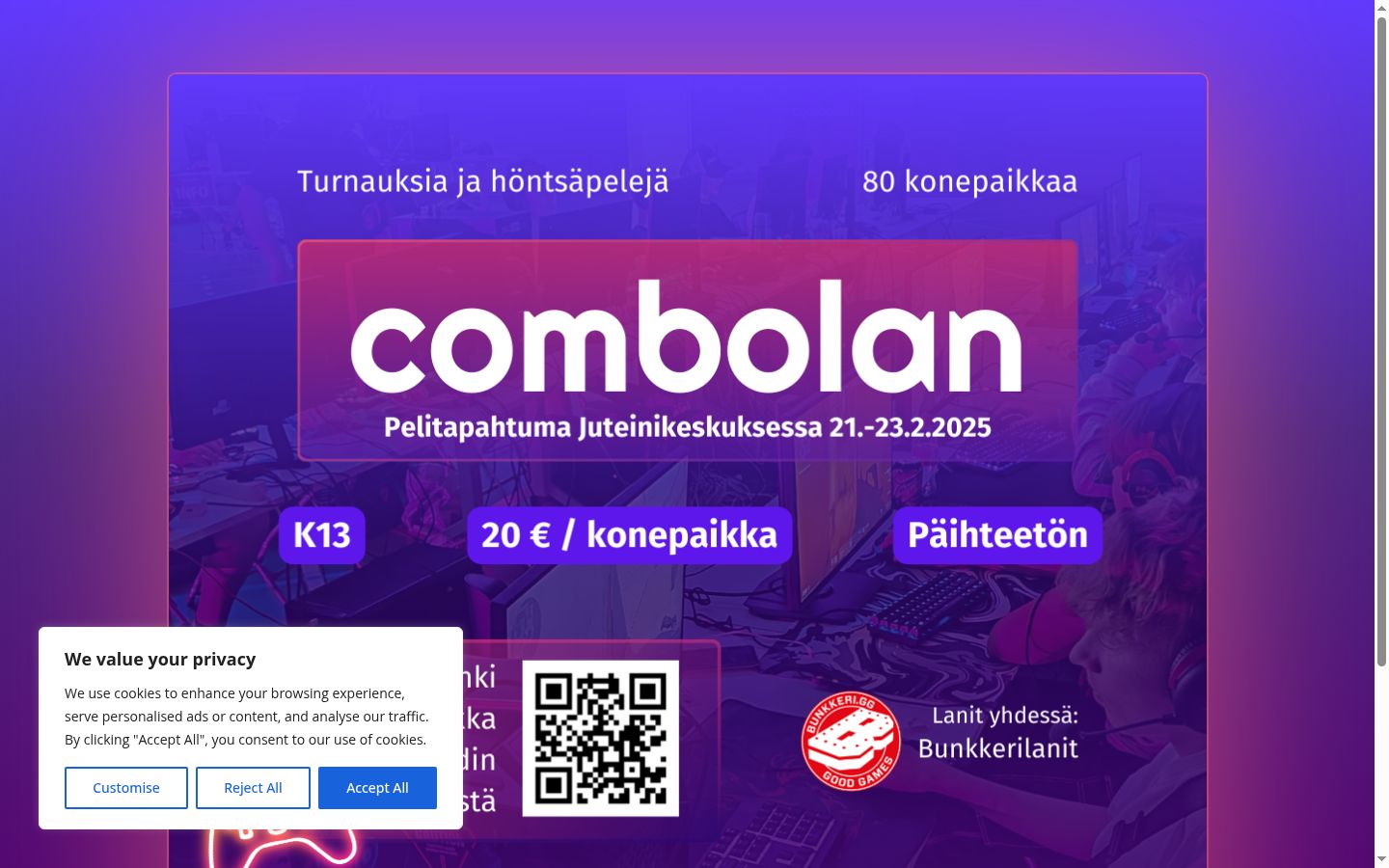 Snímek obrazovky baneru souhlasu zobrazeného před jakoukoli interakcí