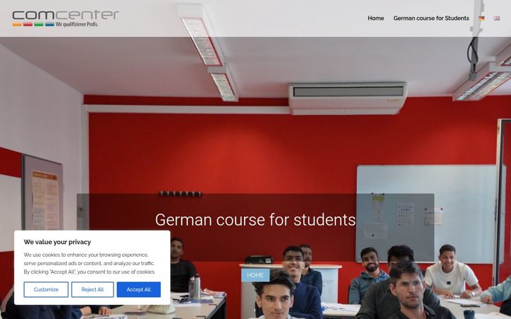 Screenshot van comcenter.eu