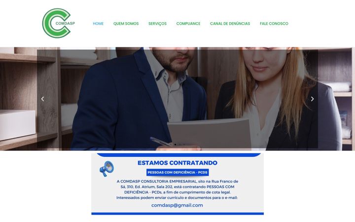 Screenshot of comdasp.com.br