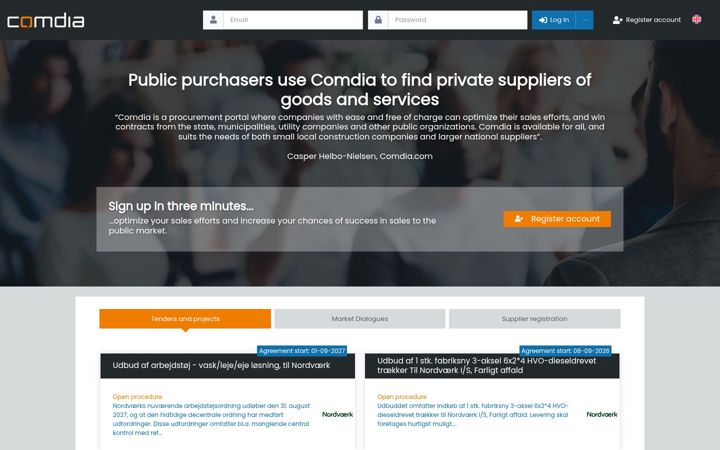 Screenshot ta' comdia.com