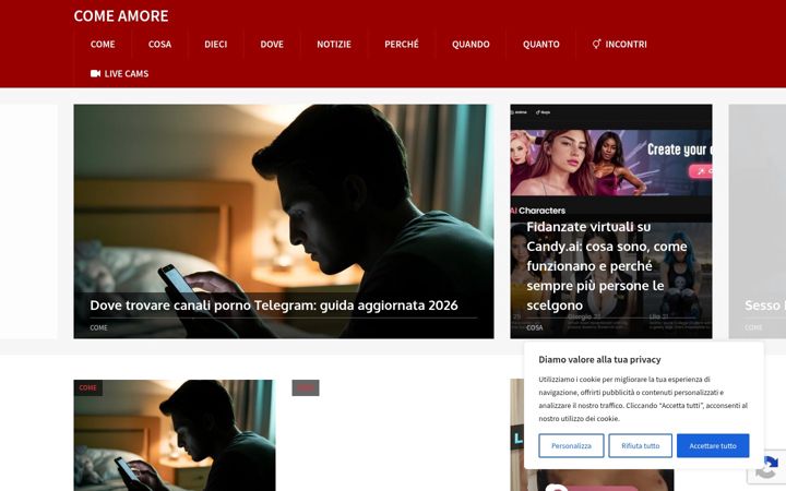 Screenshot of comeamore.com