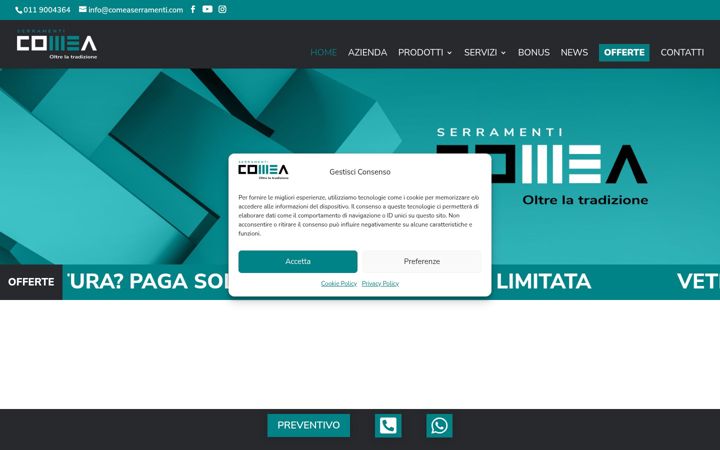 Screenshot του comeaserramenti.it