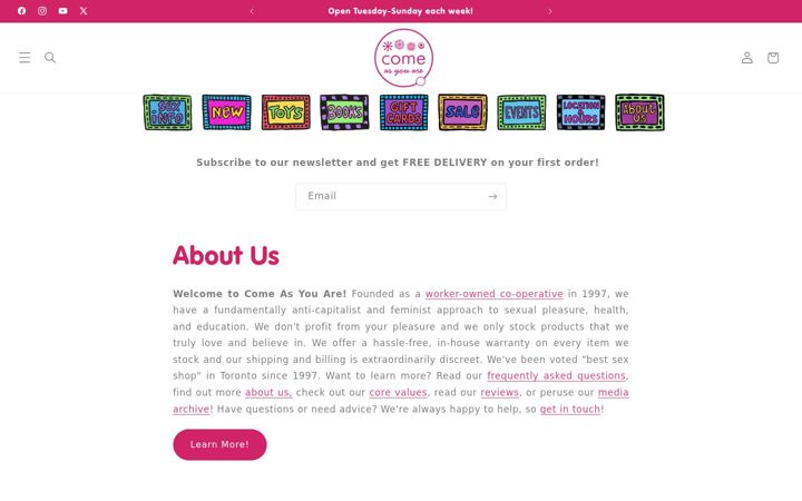 Screenshot of comeasyouare.com