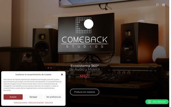 Screenshot of comebackstudios.es