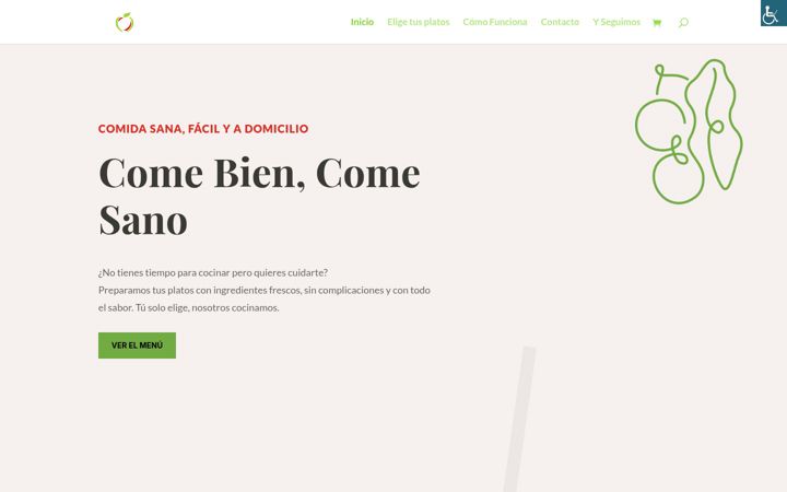 Skærmbillede af comebiencomesano.es