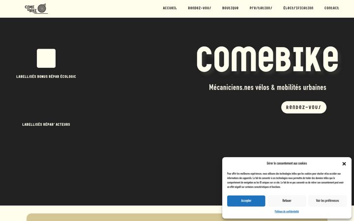 Screenshot of comebike.fr
