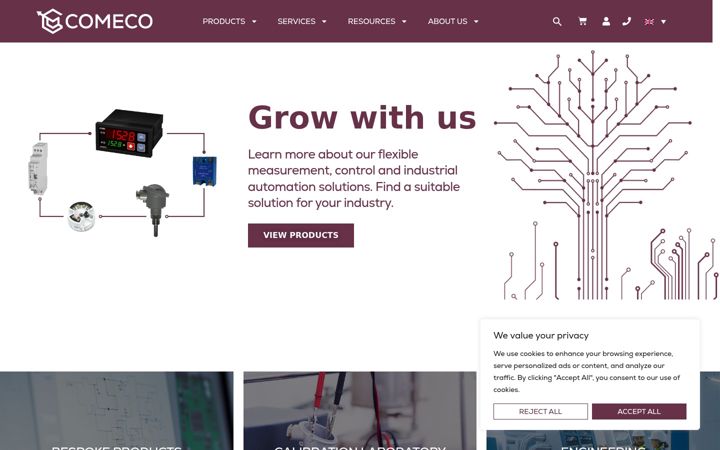 Екранна снимка на comeco.io