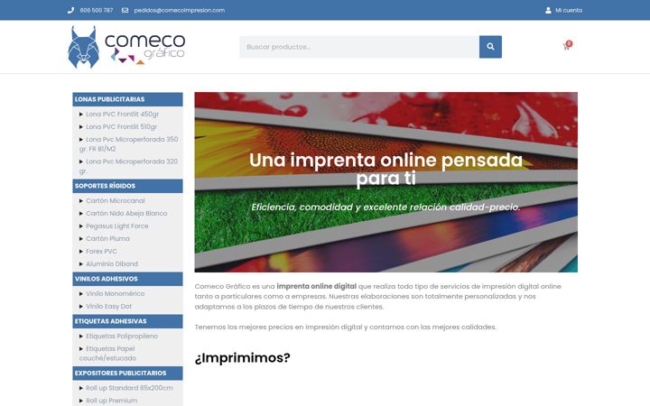 Screenshot of comecoimpresion.com