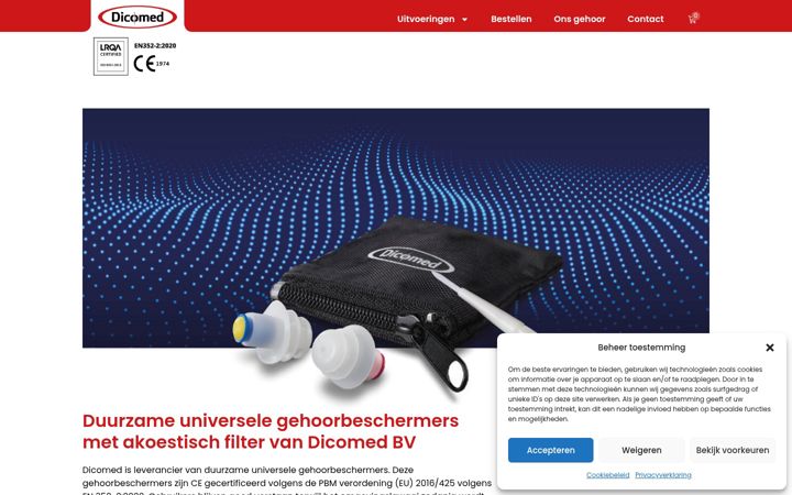 Captura de pantalla de comed-noise-stop.nl