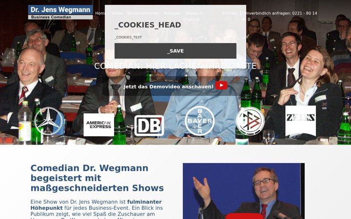 Screenshot of comedian-dr-wegmann.de