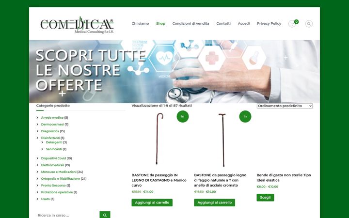Screenshot of comedicalshop.it