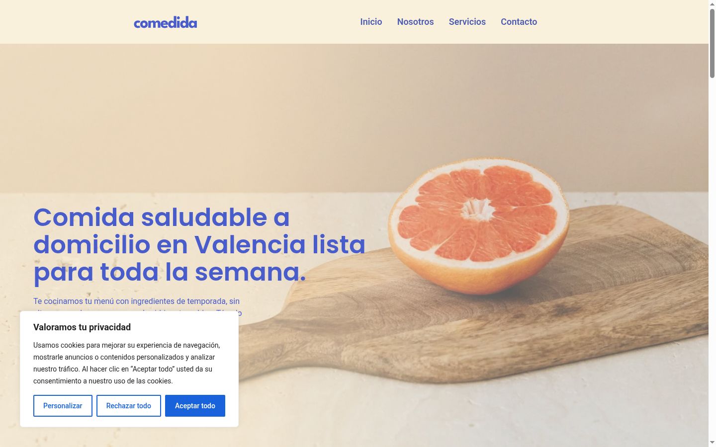 Screenshot of the consent banner shown before any interaction