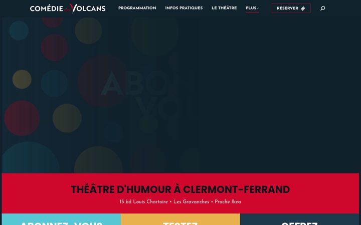 Screenshot of comediedesvolcans.fr