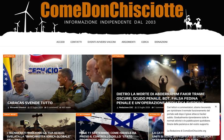 Screenshot of comedonchisciotte.org