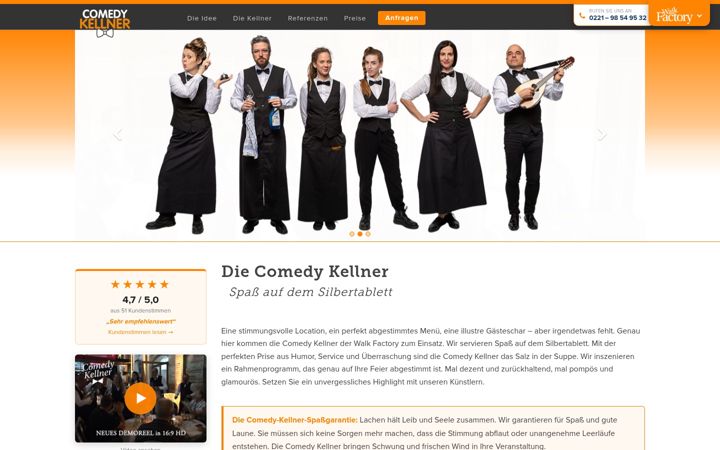 Screenshot of comedy-kellner.de