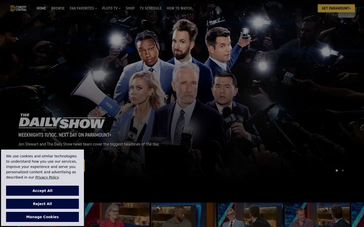 Snímek obrazovky comedycentral.com