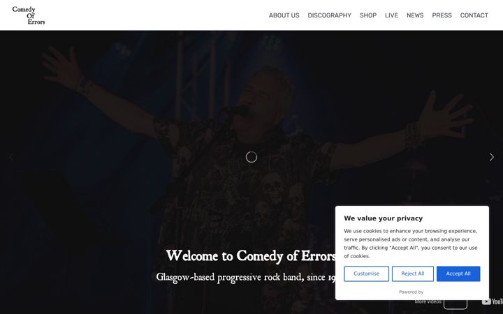 Screenshot of comedyoferrors.org