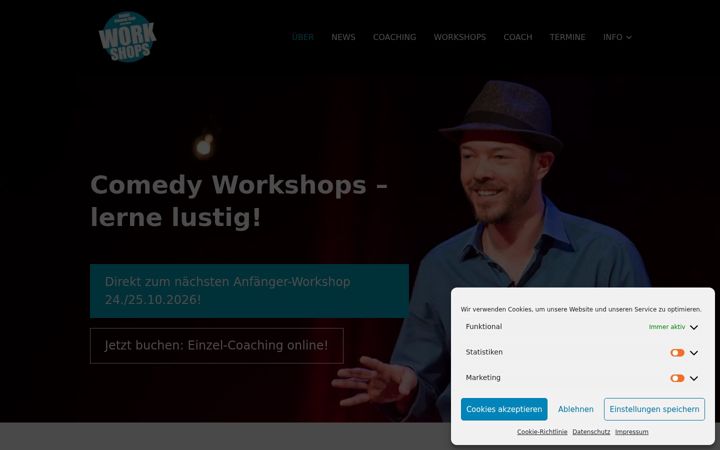 Screenshot of comedyworkshops.de