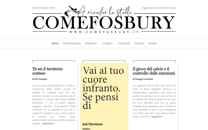 Screenshot του comefosbury.it