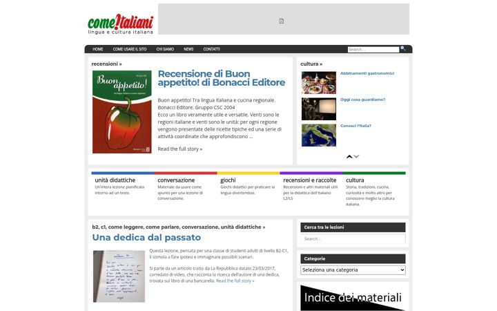Screenshot του comeitaliani.it