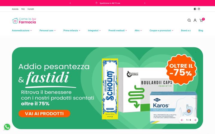 Screenshot of comelatuafarmacia.it