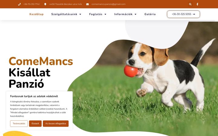 Screenshot of comemancskisallatpanzio.hu