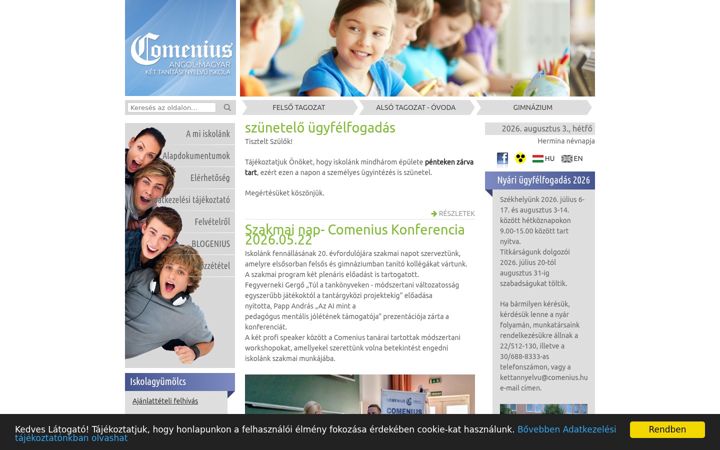 Screenshot of comenius.hu