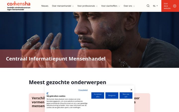 Screenshot of comensha.nl