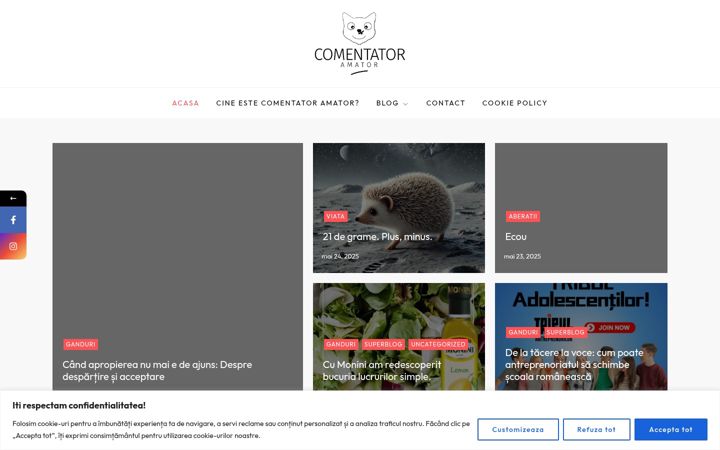 Screenshot of comentatoramator.ro