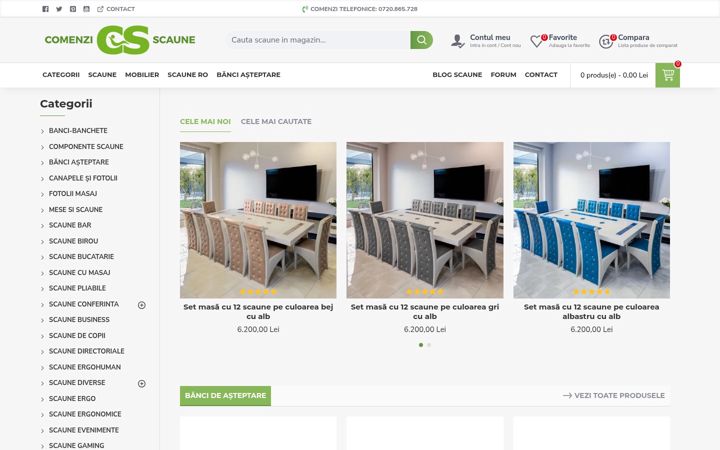 Screenshot of comenzi-scaune.ro