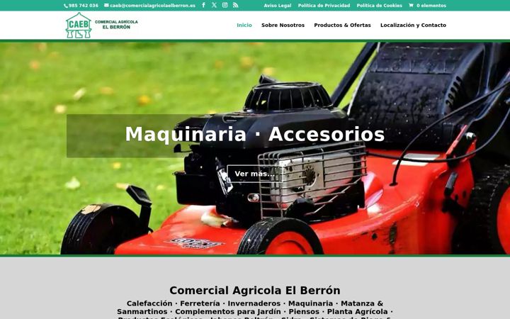 Screenshot stránky comercialagricolaelberron.es
