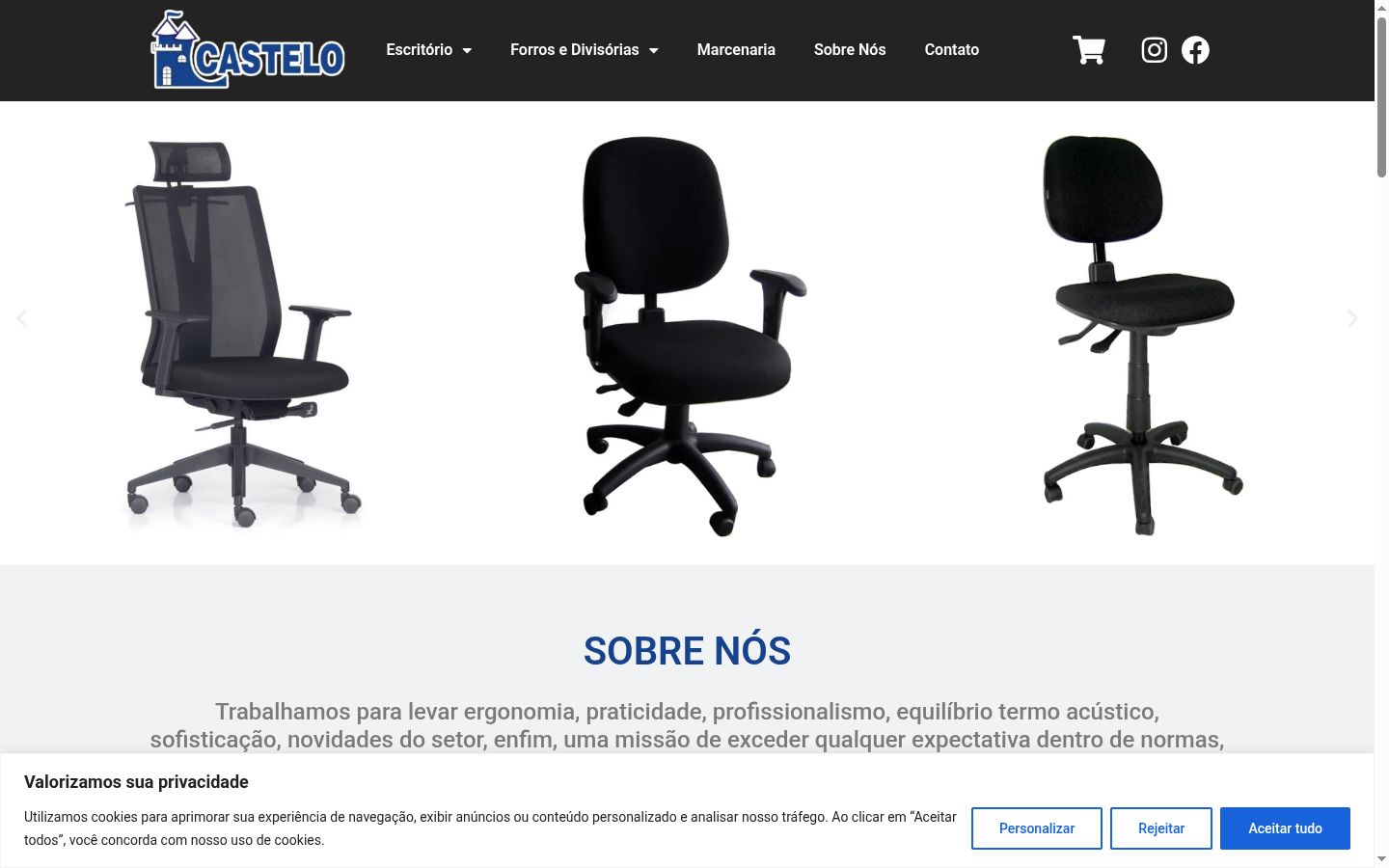 Screenshot del banner di consenso mostrato prima di qualsiasi interazione
