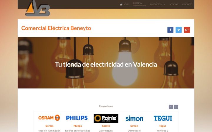 Screenshot of comercialelectricabeneyto.com