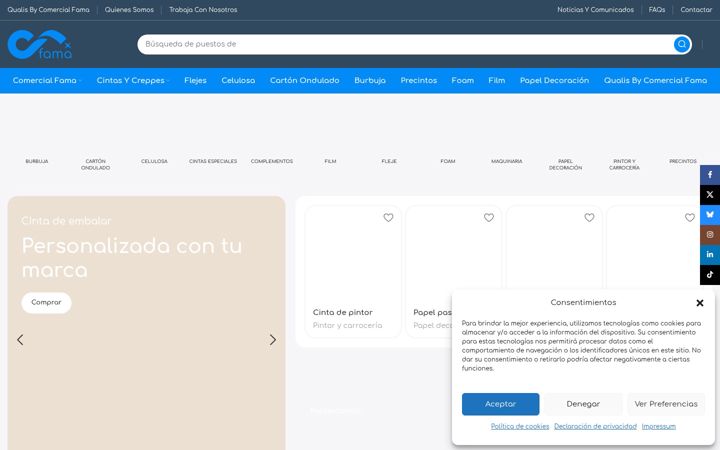 Screenshot of comercialfama.es