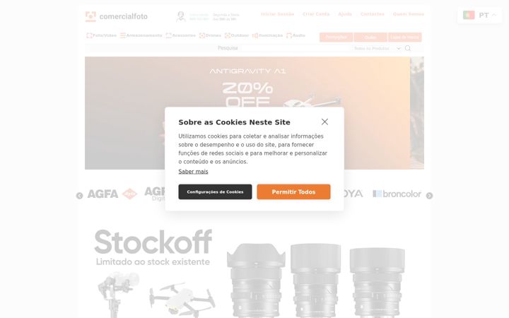 Snímek obrazovky comercialfoto.pt