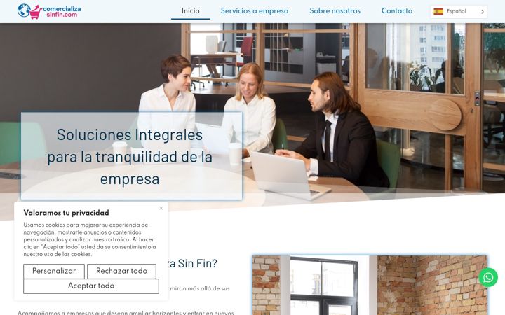 Screenshot of comercializasinfin.com