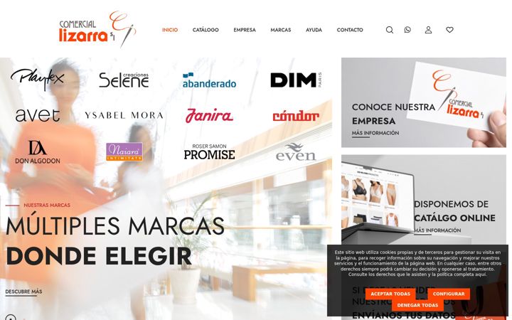 Screenshot of comerciallizarra.com