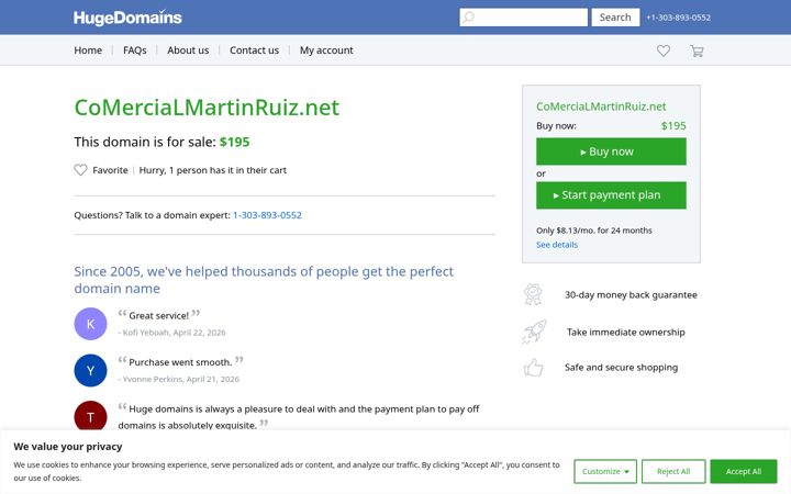 Screenshot of comercialmartinruiz.net