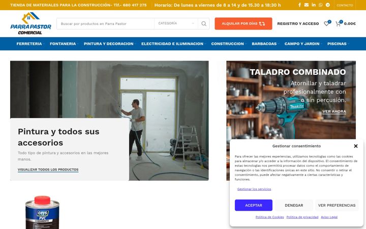 Screenshot of comercialparrapastor.es