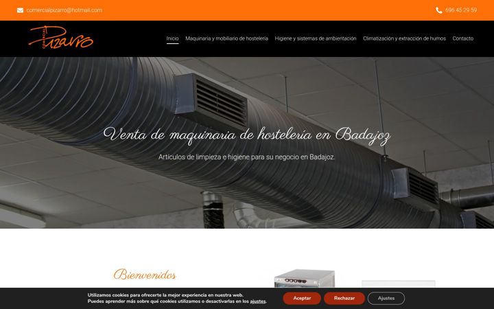 Screenshot of comercialpizarro.com