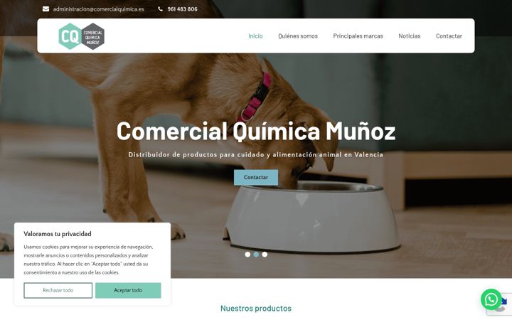 Screenshot stránky comercialquimica.net