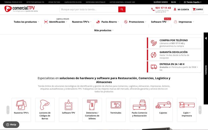 Screenshot of comercialtpv.com