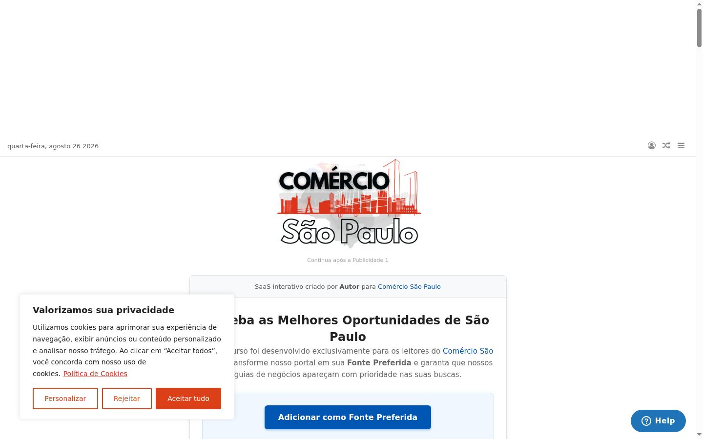 Captura de pantalla del banner de consentimiento mostrado antes de cualquier interacción
