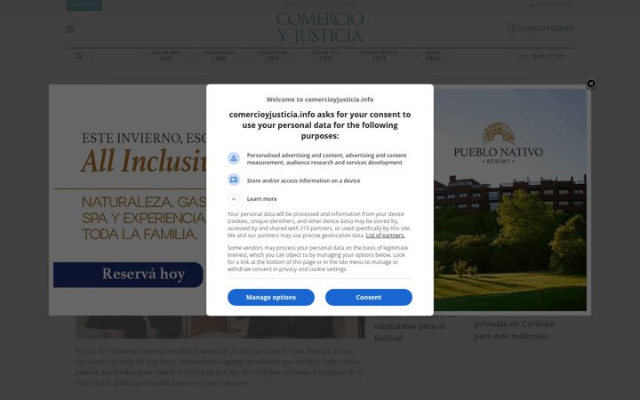 Screenshot of comercioyjusticia.info