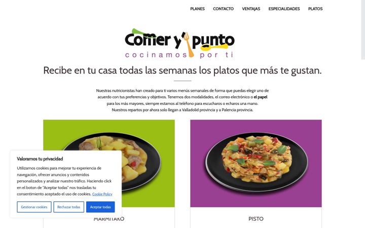 Screenshot of comerypunto.es