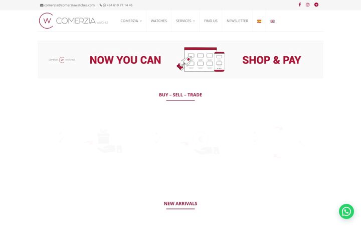 Screenshot of comerziawatches.com